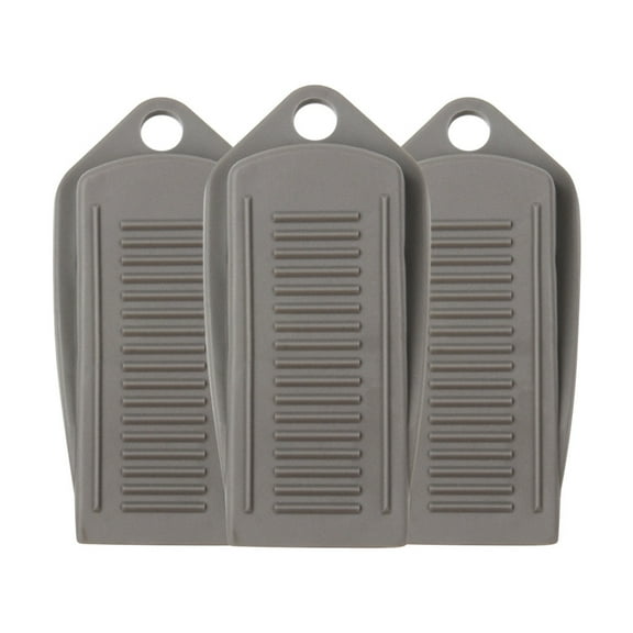 Nomeni Door Stoppers Clearance, Door Stop Rubber Flexible Door Stop Wedge 3-Piece Child Safety Lock Anti-Scratch Household Essentials Grey