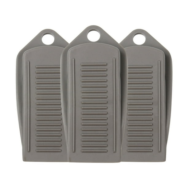 Tope de puerta con cuña - 3PCS de goma, seguridad infantil, antiarañazos, para puertas de casa/oficina, evita portazos, opciones gris/blanco