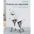 thumbnail image 2 of Dkeli Foldable Massage Chair Portable Adjustable Tattoo Spa Therapy Chair Leather with Free Carry Case, White, 2 of 7