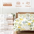 thumbnail image 6 of 3 Piece Summer Lemon Duvet Cover Set California King,Microfiber Comforter/Quilt Cover with Corner Ties and 2 Pillowcases,Yellow Fruits Botanical Spring Floral All Season Bedding with Zipper Closure, 6 of 8