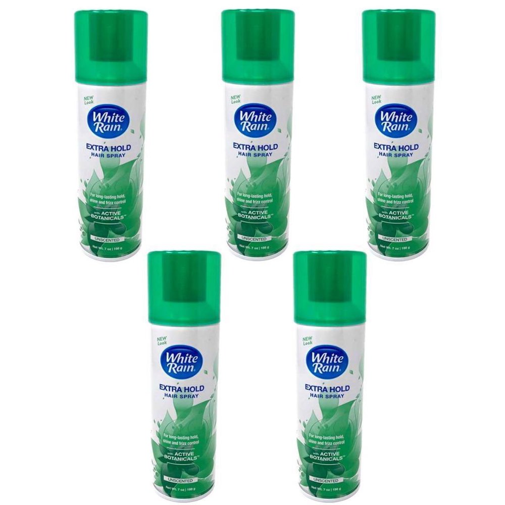 Pack of 5 White Rain Extra Hold 7 Oz Unscented Paraben free Aerosol