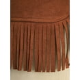 thumbnail image 6 of Ocealan Baby Boys Girls Western Cowboy Fringe Suede Vest Sleeveless Waistcoat Top Brown 3-6M, 6 of 7