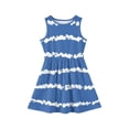 thumbnail image 3 of YOUYEDIAN Toddler Girls Striped Summer Dress Kids Cute Sleeveless Crewneck Dresses Teen Casual Patchwork Sundress (Blue, 6-7 Years), 3 of 4