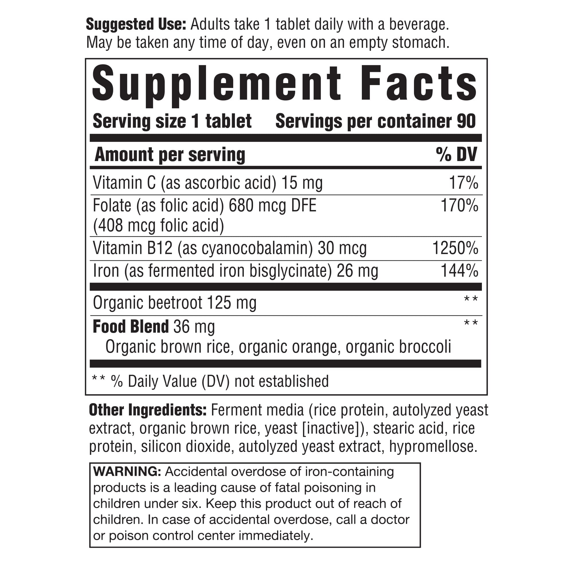 INNATE Response Formulas Iron Response - Daily Supplement - Vegan, Non-GMO - 90 Servings