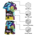 thumbnail image 3 of Boys Geometry Dash Short Sleeve Mesh T-Shirt And Shorts Outfit Set Summer Clothes Set for Kids, 3 of 7