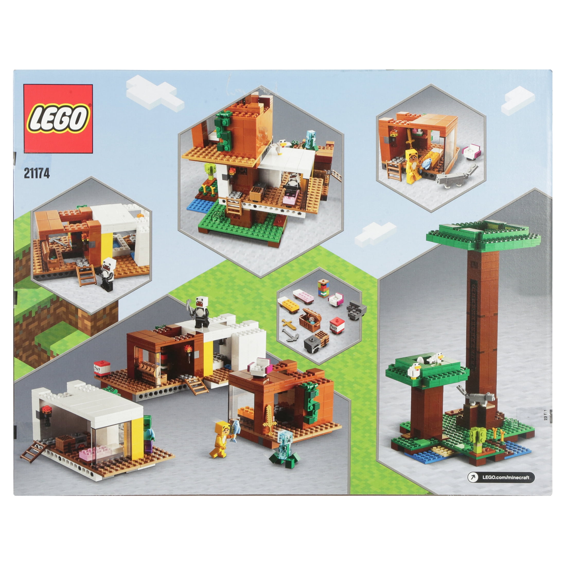 LEGO Minecraft Modern Treehouse Building Set 21174 909 Pieces Walmart