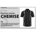 thumbnail image 4 of Men's Short Sleeve Cuban Beach Tops Pocket Guayabera Shirts-Yvan, 4 of 4
