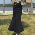 thumbnail image 5 of Ediodpoh Jeans Skirt for Women Summer Short Skirt High Waist Denim Skirt Comfortable for Everyday Womens Skirts Grey M, 5 of 6