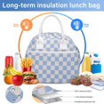 thumbnail image 6 of Gocvo Lunch Bag for Women Insulated Lunch Box Reusable Cooler Bag Portable Cute Corduroy Lunch Tote Bags for Travel, Work, Picnic(Blue Plaid), 6 of 9