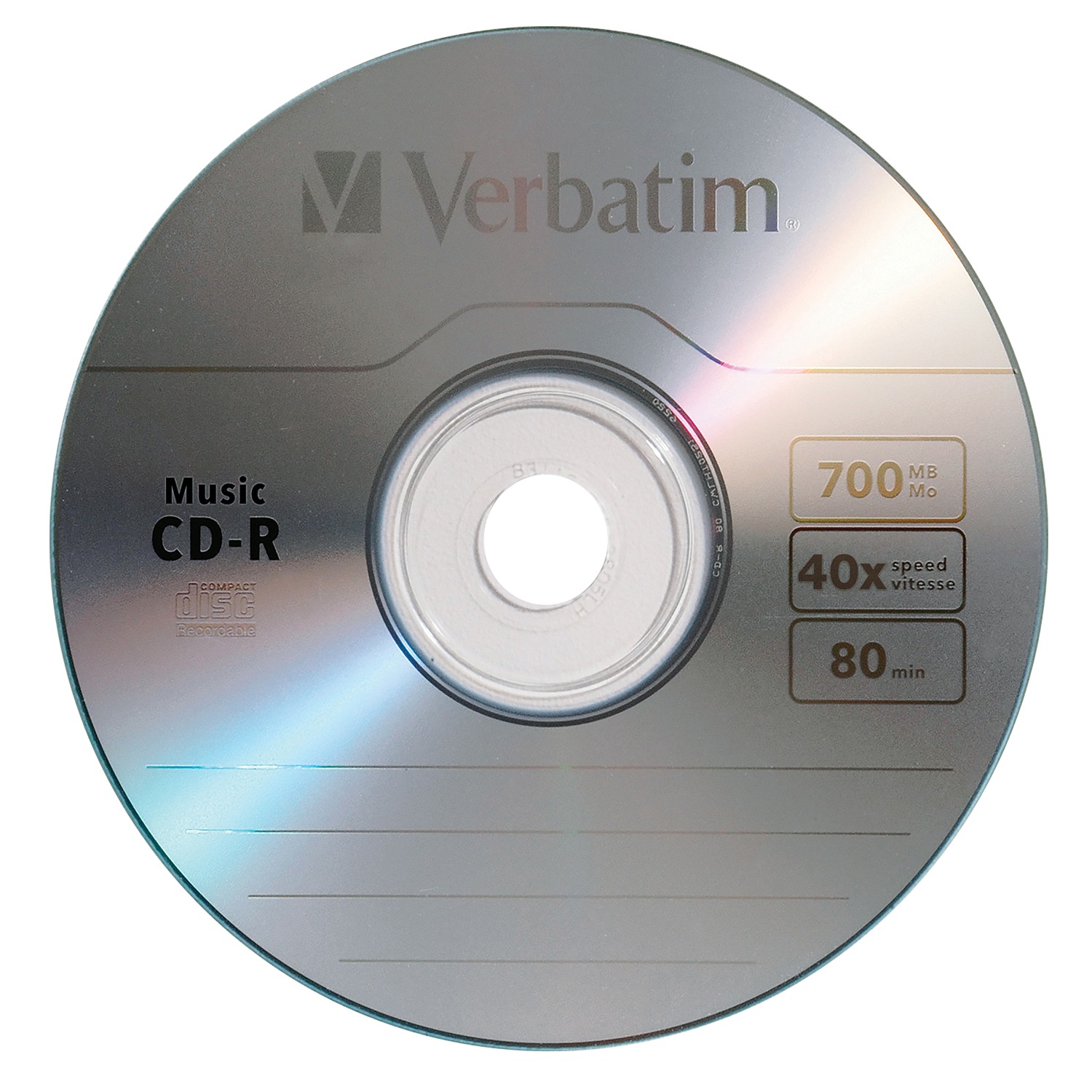 Verbatim 40x 80-Minute CD-R with Branded Surface, 25 Pack
