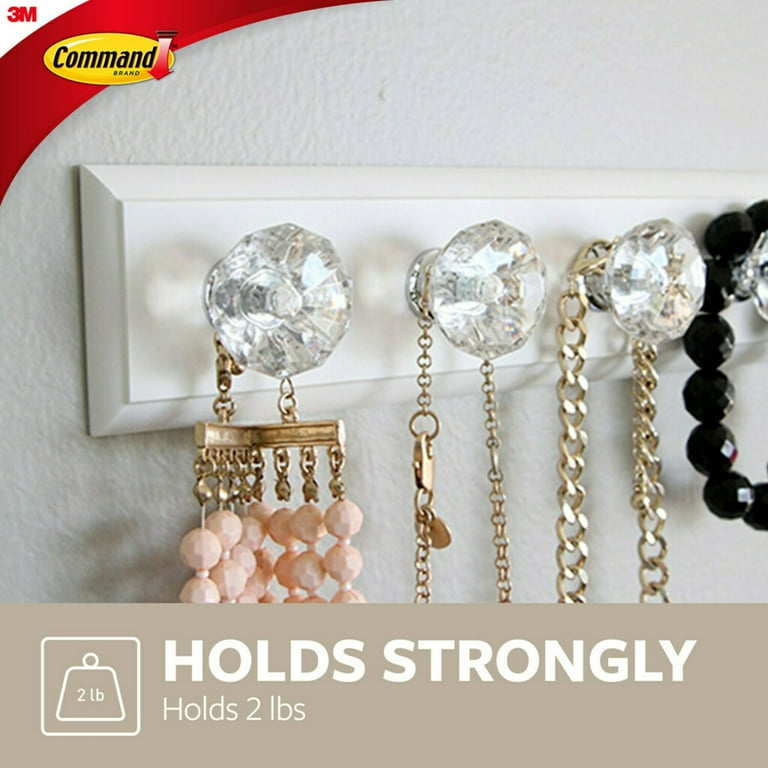 Command Crystal Knob Rack, Quartz, 1 Rack, 4 Strips/Pack Command Crystal Knob Rack, Quartz, 1 Rack, 4 Strips/Pack