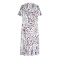 thumbnail image 4 of Abomasnow Women's Plus Size Maxi Dresses Loose Fit Floral Short Sleeve Crewneck Split T Shirt Dress Summer Vacation Clothes XL-5XL, 4 of 6
