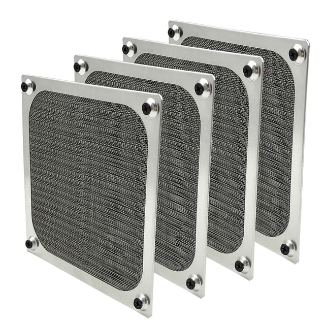 Parrilla con filtro de ventilador, 120 mm, IMSURQLTyprise, aluminio plateado, paquete de 4