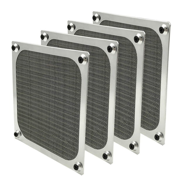 Parrilla con filtro de ventilador, 120 mm, IMSURQLTyprise, aluminio plateado, paquete de 4