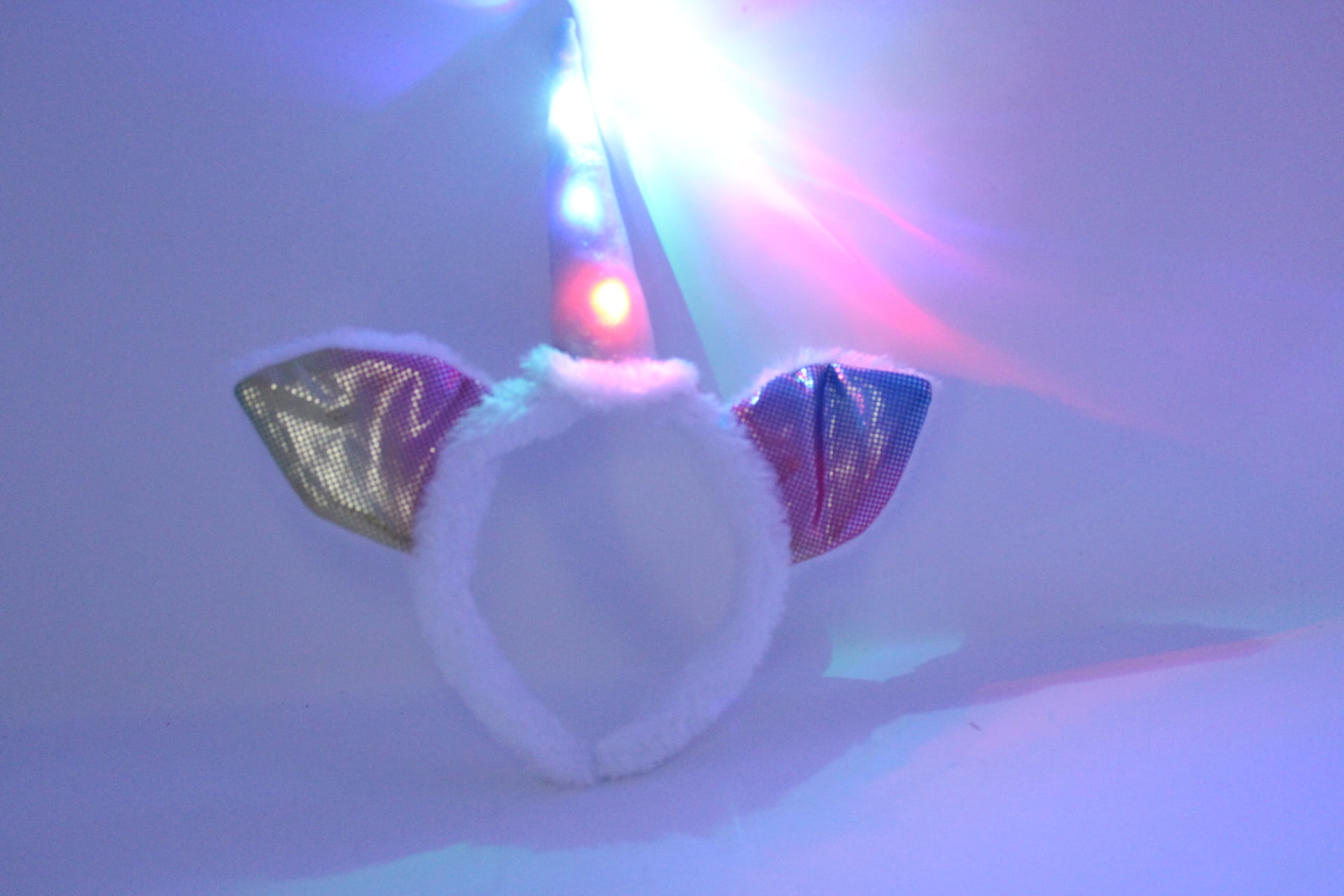 Light up Flashing Rainbow Unicorn Headband LED Unicorn Crown Costume