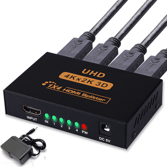 HDMI splitter 1 in 4 out, one minute four lines 4k high-definition monitor 3D TV computer display split screen