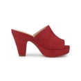 thumbnail image 3 of BLISSFUL STEP Women's Shoes Chunky Platform Open Toe Slides Block Heel Sandals Red 10, 3 of 8
