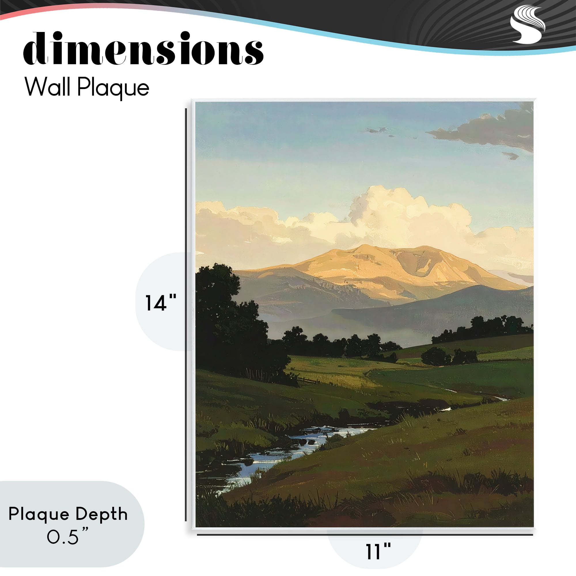Stupell Industries Across The Valley Nature Wall Plaque Art, design by Alonza Saunders
