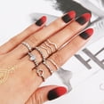 thumbnail image 3 of Anillos para mujer, regalos para mujer, anillo de unión de 9 piezas con forma geométrica hueca simple, 3 of 5