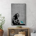 thumbnail image 2 of Wall26 Framed Canvas Print Wall Art 80s Newspaper Print Banksy Girl Graffiti & Street Art Urban Architecture Cityscape Grunge Dark Modern Art Decor for Bedroom/Dining Room/Office - 12"x18", 2 of 5