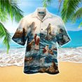 thumbnail image 3 of Jesús toma mi mano Jesús es mi salvador Camisas hawaianas para hombre y mujer Camisas playeras con cruz de león Camisas florales frescas de verano Ropa, 3 of 5