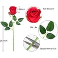 thumbnail image 3 of 10pcs Artificial Silk Roses Fake Flowers Bouquet Long Stems for Wedding Home Party Decoration(Yellow), 3 of 5