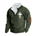 thumbnail image 2 of Goodtrade8 Tops for Men Graphic Zip Mock Neck Quarter Zipper Casual Long Sleeve Sweatshirt, 2 of 3