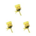 thumbnail image 1 of Destyer 1/2/3/5 Coffre-Fort et Réutilisable de Mariage Boutonnière - Apparence Réaliste Large Épingle d'Application Fixation Broches Tissu Fleurs Jaune 3PCS, 1 of 6