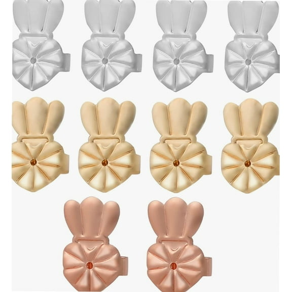10 Pcs Large Earring Backs for Studs Adjustable Heavy Earring Support Backs Large Earring Lifters 3 Color Earring Backs for Droopy Ears to Prevent Drooping