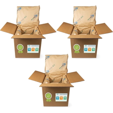 IDL Packaging 10" x 10" x 10" Insulated Shipping Box, 1.5-Gallon Capacity, Pack of 3 - Includes EcoMax™ Thermal-Paper Liners, Absorb Condensation - For Frozen Food, Meat, or Fish