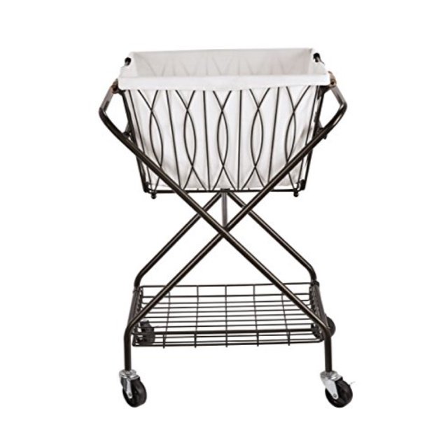 artesa 5187033 verona collapsible metal laundry cart with removable
