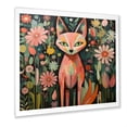 thumbnail image 2 of Designart "Fox in Matisse Pink and Green" Animals Framed Wall Art Decor - Modern Pink Fox Bedroom Framed Canvas Wall Art, 2 of 6