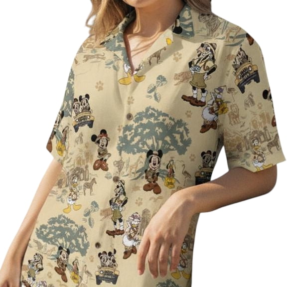 Disney Animal Kingdom Safari Mode Mickey And Friends Hawaiian Shirt, Mickey And Friend Aloha Adventure Shirt, Disney Summer Beach Shirt