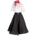 thumbnail image 3 of Black Full Circle Skirt - 50s Style Twirl Skirt - Elastic Waist - S/M, 3 of 3