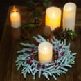 thumbnail image 1 of Wreath Candle Candlestick Decoration Ring Table Setting Ornaments Wine Bottle Decoration, Metal Rolling Cart, Elegant Style, Festive Holiday Decor, Christmas Party Centerpiece, Foldable Design,, 1 of 7