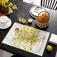 thumbnail image 3 of Eucalyptus Yellow Placemats Set of 12, Vintage Bottle Succulents Flower Stripe Placemats for Dining Table, Place Mats for Kitchen Tabletop, Waterproof Wipeable Dining Table Mats Set, 3 of 9