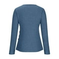 thumbnail image 7 of Nfurl Womens V Neck Sweaters Slim Fitted Long Sleeve Ribbed Knit Wrap Tops Elegant Solid Color Ladies Blouses Dressy Casual Pullover Sweater Blue L, 7 of 7