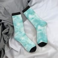 thumbnail image 5 of Vsdgher Blue Marble Crew Socks for Men & Women, Breathable Casual Athletic Ankle Socks, 5 of 6