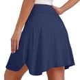 thumbnail image 6 of Lcziwo Athletic Skorts for Women High Waist Tummy Control Solid Skorts Tennis Workout Fitness Yoga Skirts with Pockets Navy,XXL, 6 of 7