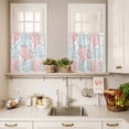 thumbnail image 4 of Kitchen Window Curtains Valance and Tier Set, Gradient Ocean Sea Coral Rod Pocket Tier Curtain Valance Set, Grey Red Aqua Sealife Light Filtering Cafe Curtains for Bedroom Living Room, 4 of 9