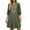 Army Green, variant on Women's Split V Neck Three Quarter Sleeve Mini Dress Floral Embroidery Loose Fit Casual Summer Boho Swing Dress For Daily Events
