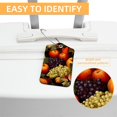 thumbnail image 3 of Square PU Leather 2 Pack Travel Tag - Bag Tag - Suitcase Tag with Privacy Cover and Stainless Steel Ring - Suitable for Travel, Backpack, and Handbag Fruit, 3 of 7