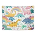 thumbnail image 5 of Orinice Dinosaurs Rainbows Tapestry Wall Hanging Unique Style Graphic Tapestries Art for Home Decor Living Room Bedroom Apartment Farmhouse Dorm 50x40inch, 5 of 6