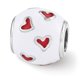 Perles de Réflexion QRS3474 Argent Sterling Rouge et Blanc Perle de Coeur Émail - Poli – image 1 sur 1