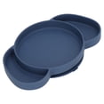 thumbnail image 2 of Platos divididos para niños, de silicona segura, plegables, con ventosas para evitar resbalones, para bebés y niños pequeños, color azul oscuro, 2 of 14