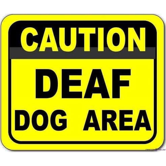New Sign Dog Caveat Sign/Caution Deaf Dog Area Outdoor Sign Decor Novelty Art Sign|Outdoor Courtyard Safety Decorative Signal Sign Size: 8 x 12 inch