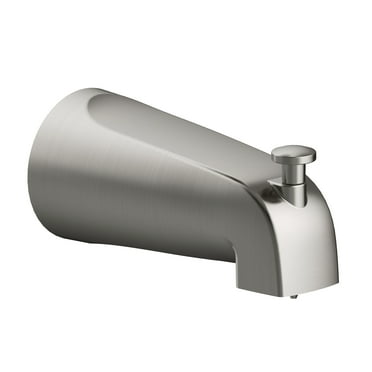 Design House Zinc Satin Nickel Universal Slip-On Bath Tub Diverter Spout with Pull Up Control
