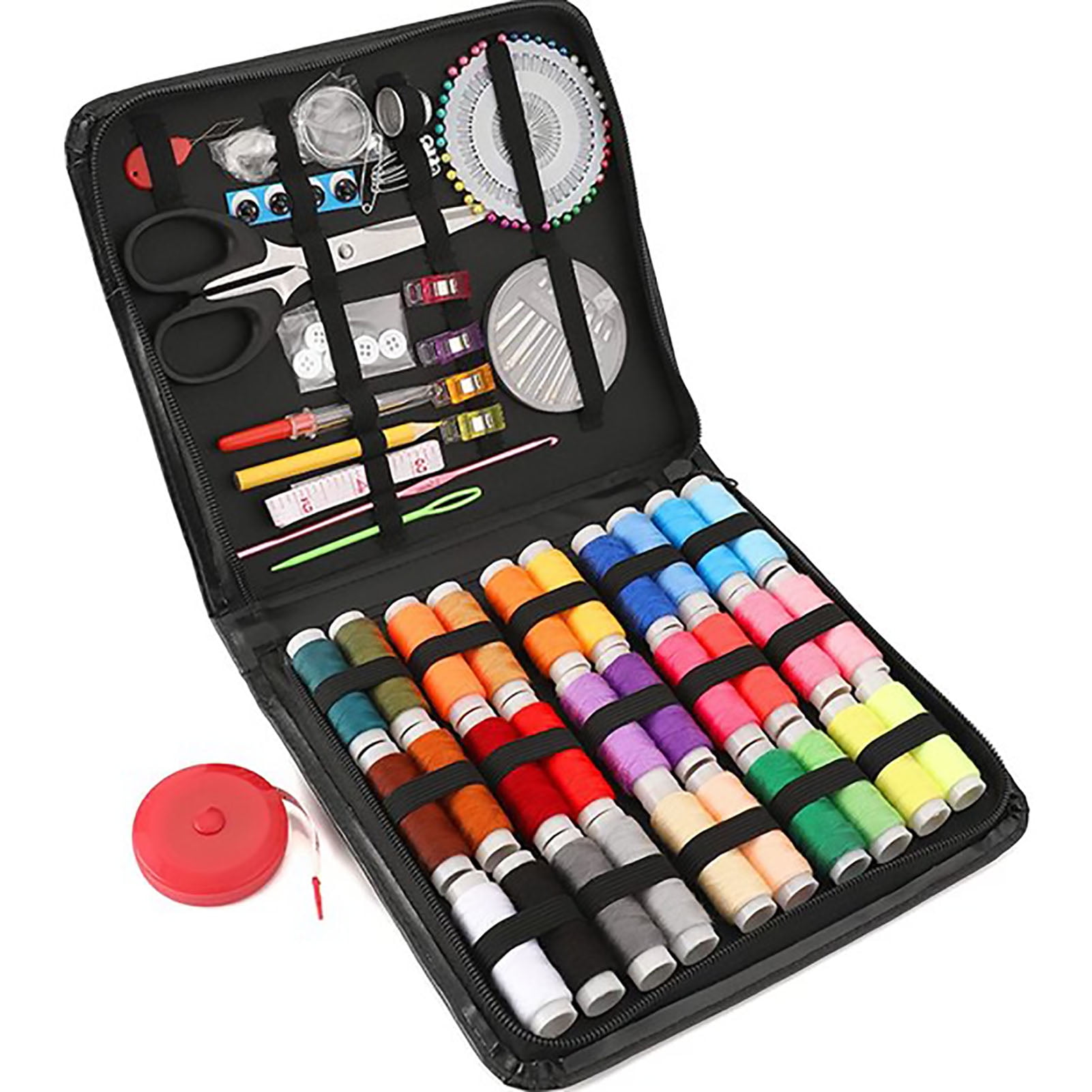 128 Pcs Portable Mini Sewing Kit for Beginner Sewing Kit Traveler and Emergency Clothing Fixes,DIY Sewing Supplies Include Sewing Needles,Sewing Thread,Scissors,Tape Measure etc 