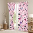 thumbnail image 3 of Homewish Multicolor Butterfly Black Out Curtains,Cartoon Flower Floral Curtains Pack of 2 (42x63 Each),Pink Purple Black Bedroom Curtains For Girls Teens,Super Cozy Room Decor, 3 of 6