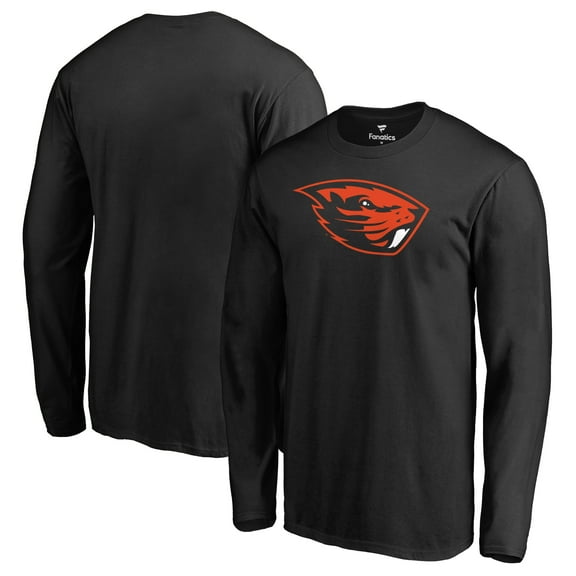 Men's Black Oregon State Beavers Primary Team Logo Long Sleeve T-Shirt